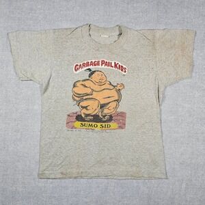 Vintage 1986 Garbage Pail Kids Sumo Sid Shirt Screen Stars Gray Youth 10-12 USA